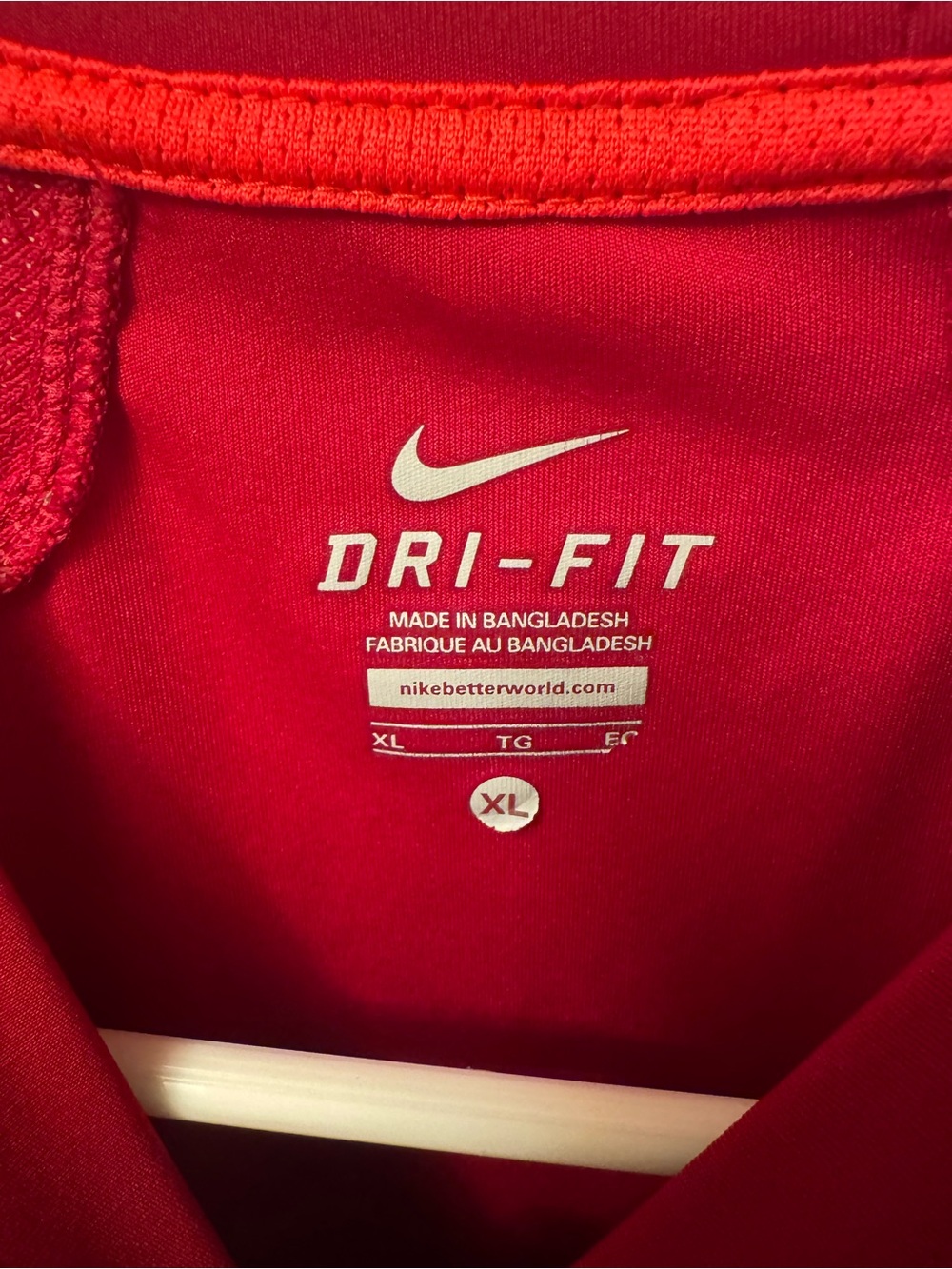 Nike Dri-Fit Red Athletic Tee  - YXL